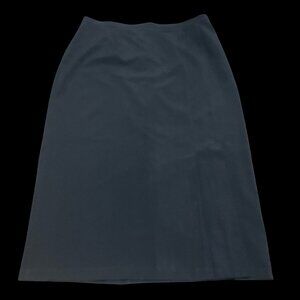 Black Maxi Skirt w/ Pleated Front Slit Detail